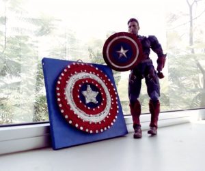 Captain America String Art Frame - Handmade Wall Decor